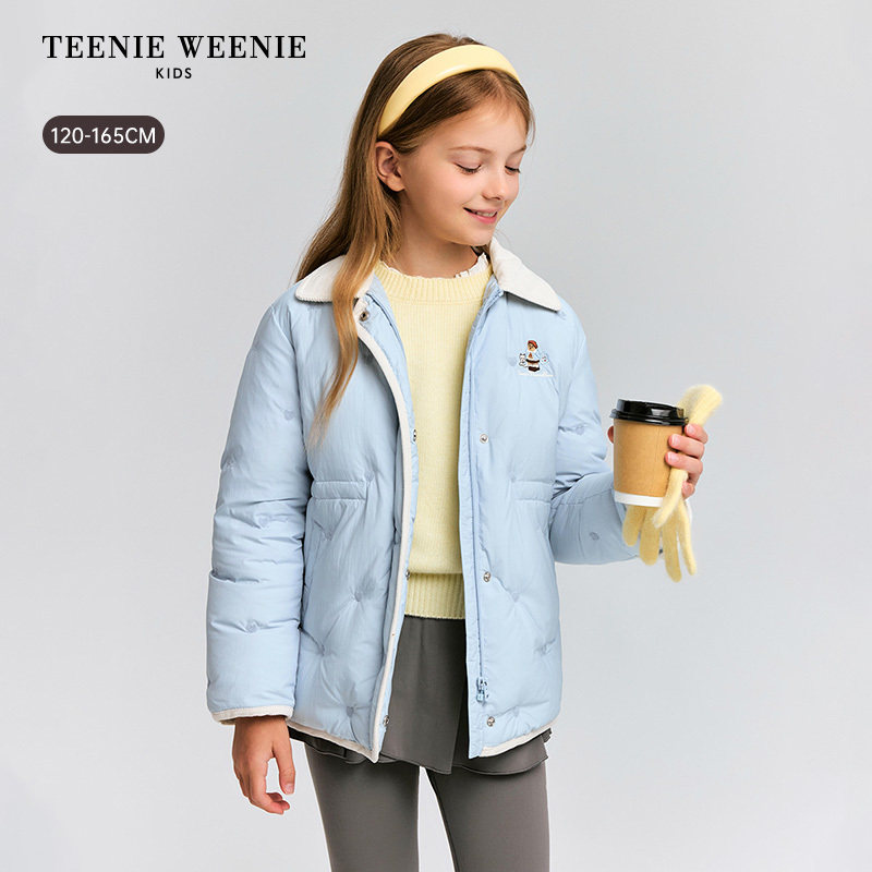 TeenieWeenie Kids小熊童装 女童 翻领 休闲羽绒服