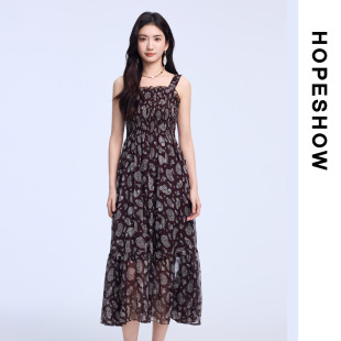 HOPESHOW 连衣裙89425131619 红袖