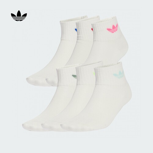 adidas阿迪达斯三叶草男小童六双装舒适袜子JW2939