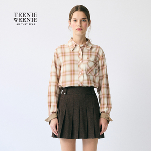 TeenieWeenie小熊女装衬衫  复古时尚格纹长袖衬衫TTYC254TC3A