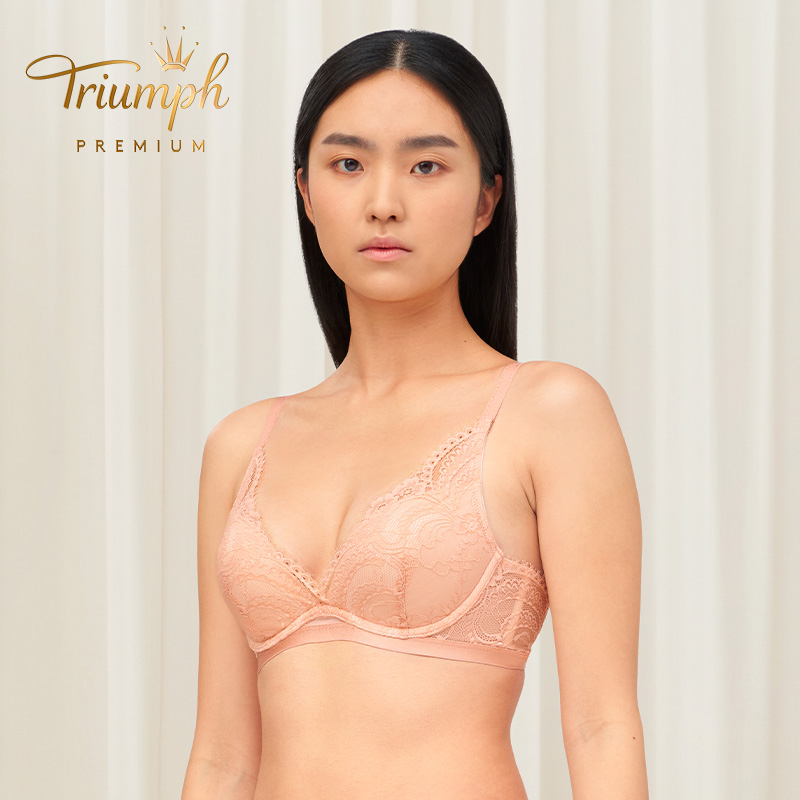 Triumph/黛安芬Premium蕾丝软钢圈内衣女小胸聚拢文胸内衣16R8893