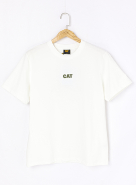CAT女士休闲宽松短袖T恤白色CO1TSW27271