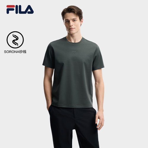 FILAFila官方男子针织短袖衫2026夏新款基础百搭T恤F11M623120F