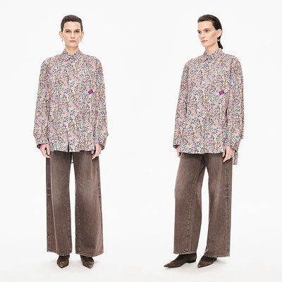 JNBY/江南布衣25秋Liberty碎花衬衫女5P8214120