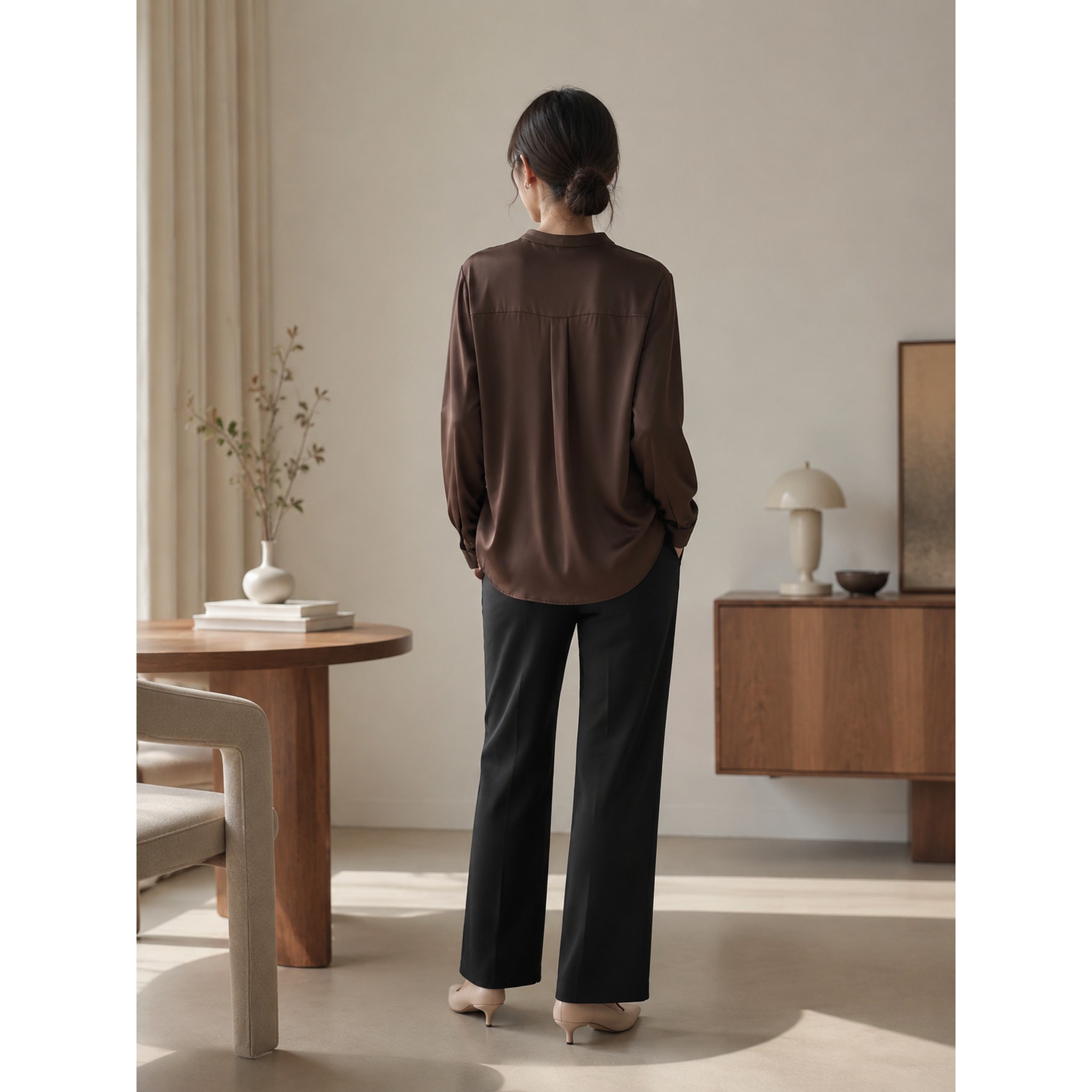 PRICH春秋女士职场系带蝴蝶结立领衬衫PRBAG8932E