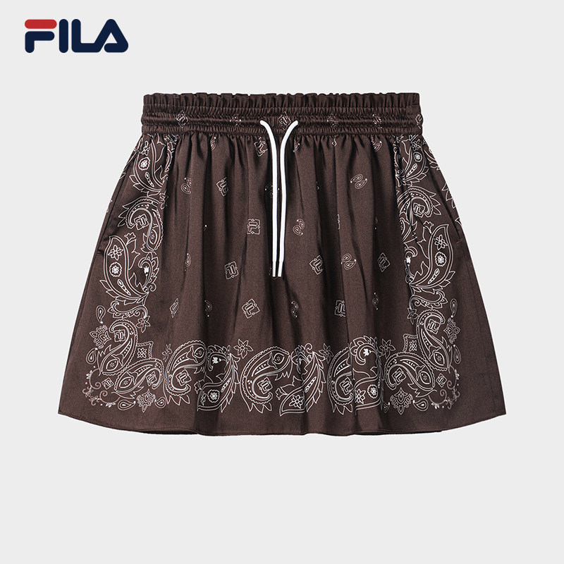 FILA 斐乐官方女士梭织裙2026秋新款宽松半身裙短裙F11W638318F