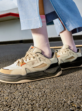 FILA斐乐BANK II酷板鞋2代女子潮流运动滑板生活鞋T12W442906F