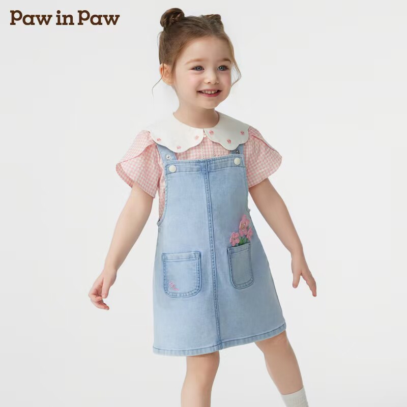 paw in paw卡通小熊牛仔连衣裙(JEAN ONE-PIECE)(OJ)PCOJF2282E