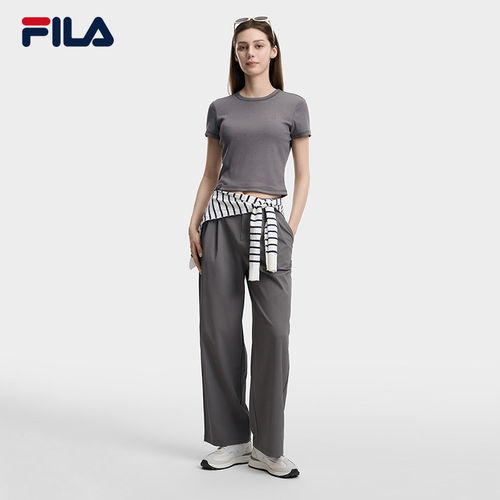 FILA 斐乐女士梭织长裤2026夏季新款舒适裤时尚休闲裤F11W623809F
