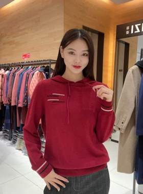 菲姿 女士连帽简约舒适针织衫0W806A