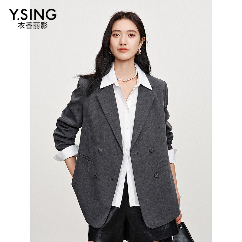 衣香丽影休闲西装女士外套高级感混纺西服950821910
