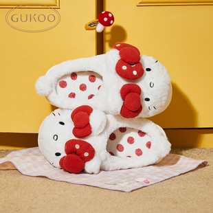 Gukoo/果壳拖鞋女冬季三丽鸥联名毛绒棉拖鞋824424921H07