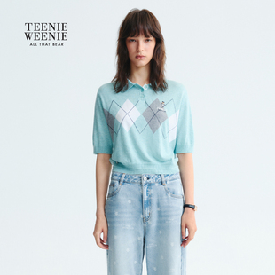 TeenieWeenie小熊女装毛针织衫学院风少女感短袖毛衣