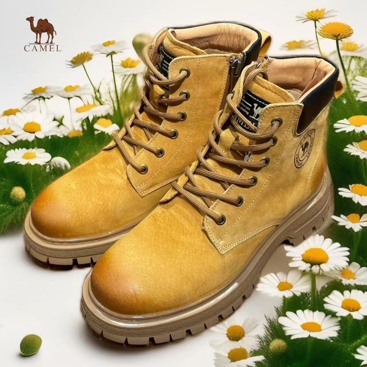 Camel/骆驼女士热卖空气循环舒适冬季马丁靴ZQ24A005758