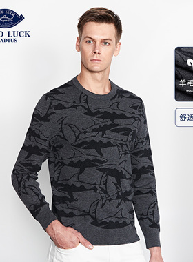 德鲨男士时尚休闲羊毛衫LR13207