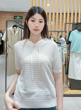 FEIZI菲姿女士时尚休闲短袖针织衫F4B849