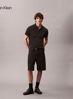 CK Jeans25早秋男士珠地网眼商务休闲短袖T恤POLO衫4RC200G