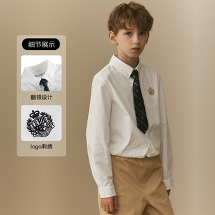 eland kids童装2024年早春男童美式休闲学院风长袖衬衫