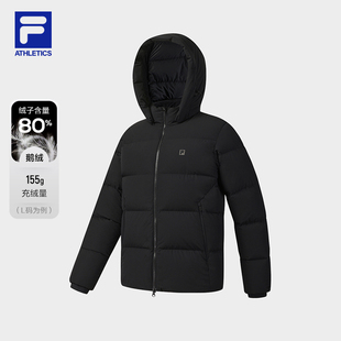 FILA 斐乐官方男士羽绒服2025冬季新款保暖连帽外套A11M541909F