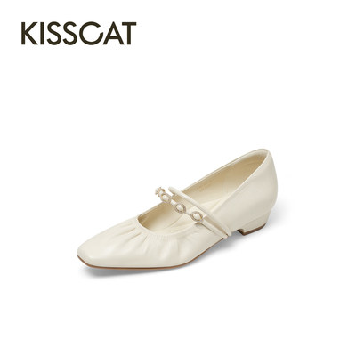 KISSCAT接吻猫[雪芙]玛丽珍猫掌鞋26舒适通勤单鞋女K76139A-10