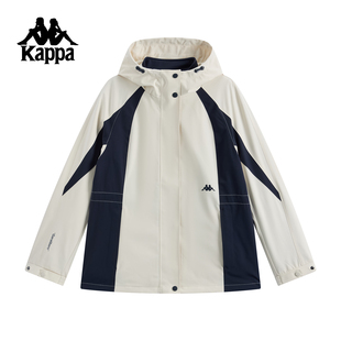 Kappa卡帕背靠背运动外套女2025秋季连帽保暖休闲防风衣上衣