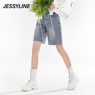 jessyline直筒牛仔中裤女 413210240