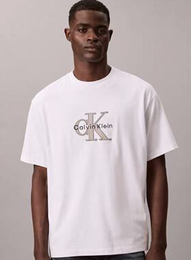 CK Jeans25秋冬新男士休闲通勤纯棉宽松短袖T恤上衣4RE815G