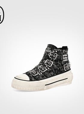 ASH女鞋做旧厚底增高潮流复古高帮加硫鞋AP340K40011