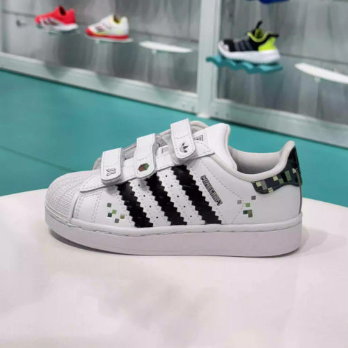 Adidas kids阿迪达斯男女小童我的世界小白鞋贝壳头板鞋JQ8748