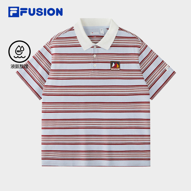 FILA FUSION斐乐潮牌男子针织短袖POLO衫2026夏上衣T11M622103F