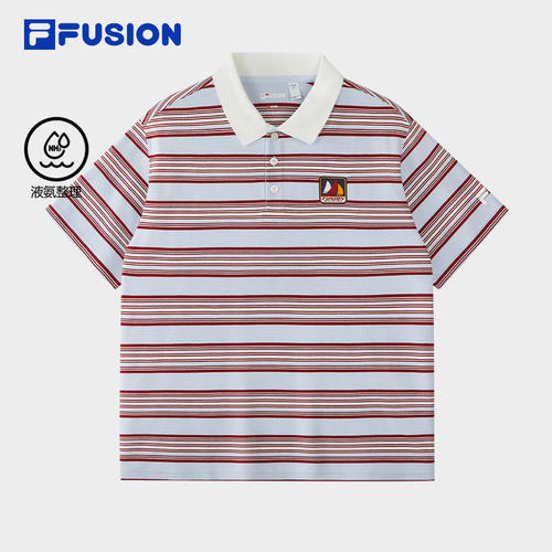 FILA FUSION斐乐潮牌男子针织短袖POLO衫2026夏上衣T11M622103F