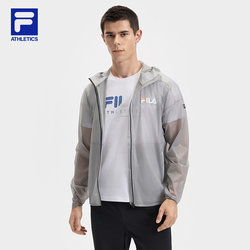 FILA 斐乐官方男士针织连帽外套健身运动简约宽松上衣A11M521502F