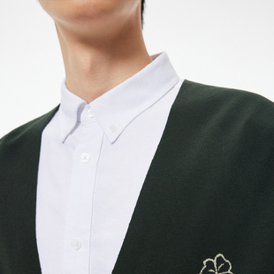 MM麦檬男装春深绿色休闲宽松针织衫毛衣开衫9E2230151