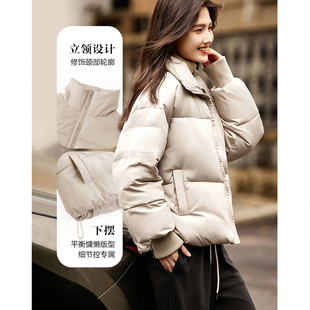 dme德玛纳冬季通勤立领宽松长袖棉服外套女短款LG538421022001