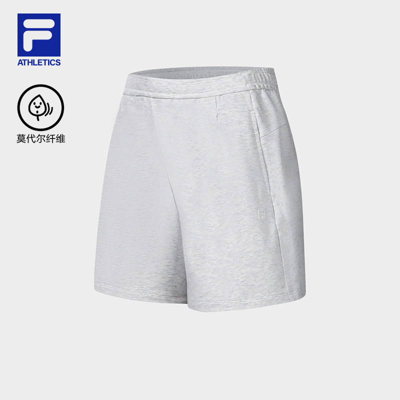 FILA 斐乐女子针织短裤26新裤子健身运动裤宽松三分裤A11W631604F