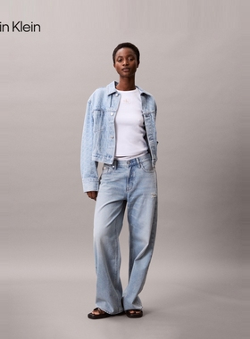 CK Jeans25早秋女士美式潮流复古风满印纯棉牛仔外套47C782G