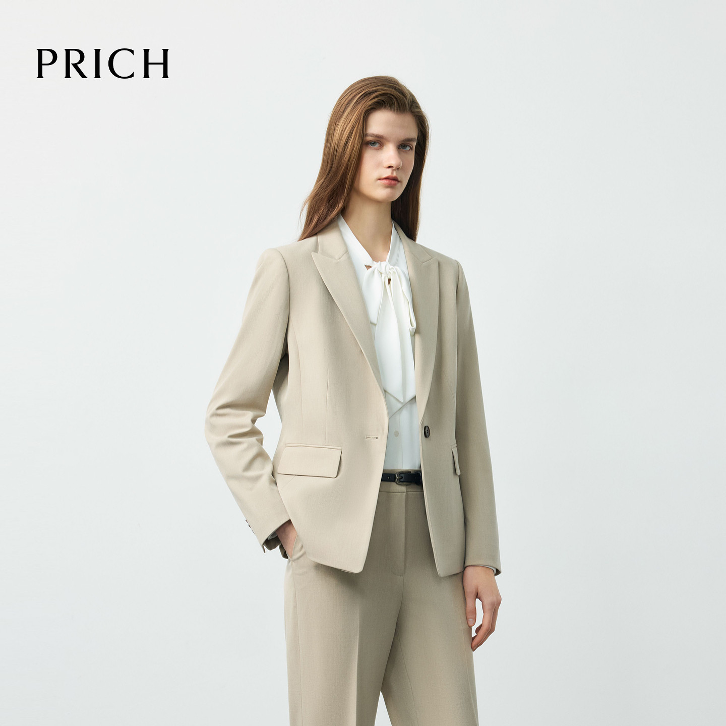 【零染】PRICH简约职场戗驳领西装2026春季挺括通勤外套女