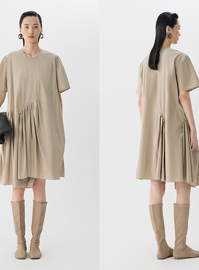 JNBY/江南布衣夏连衣裙短袖宽松圆领5P4G13790