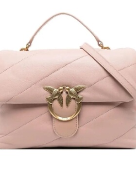 PINKO/品高  金色Logo标牌细节缝可调式肩带小牛皮 1P22U8-A03J