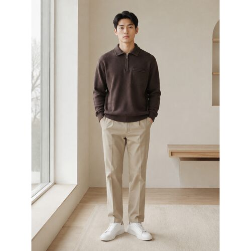 Levi’s)李维斯春秋男士半拉链翻领针织衫007W2-0001