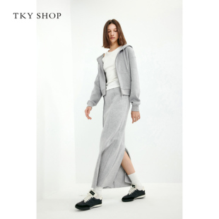 TKY SHOP中长款针织半身裙2025春长裙10I1TA06C064