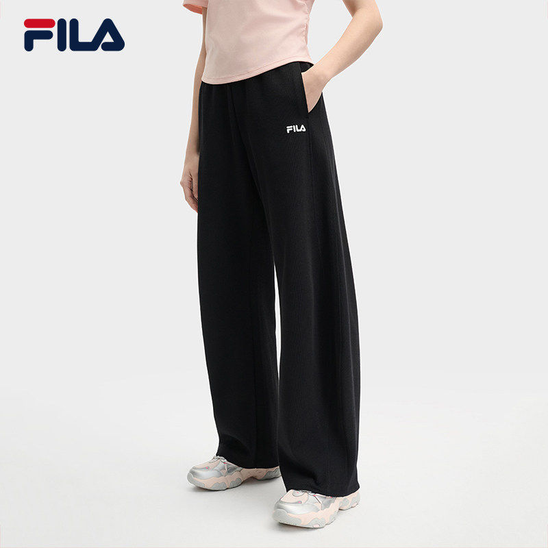 FILA 斐乐官方女士运动长裤2025夏简约休闲宽松香蕉裤F51W629699A