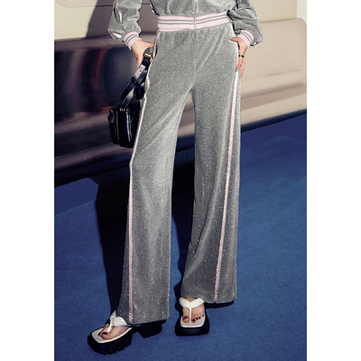 CHICHY洋气宽松灰色长裤CC6E006241(不含卫衣外套）