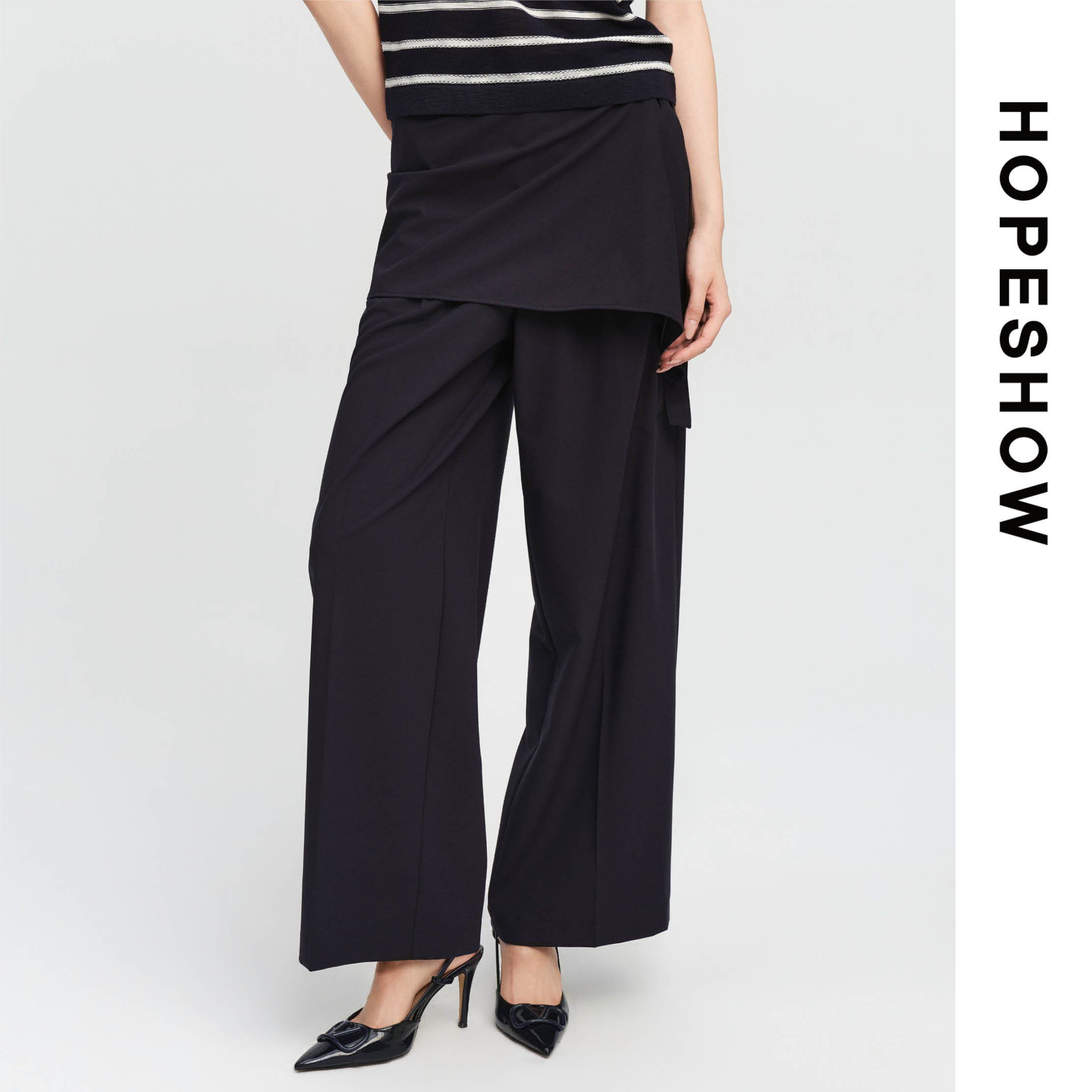 HOPESHOW红袖女士时尚简约裤子89126221203