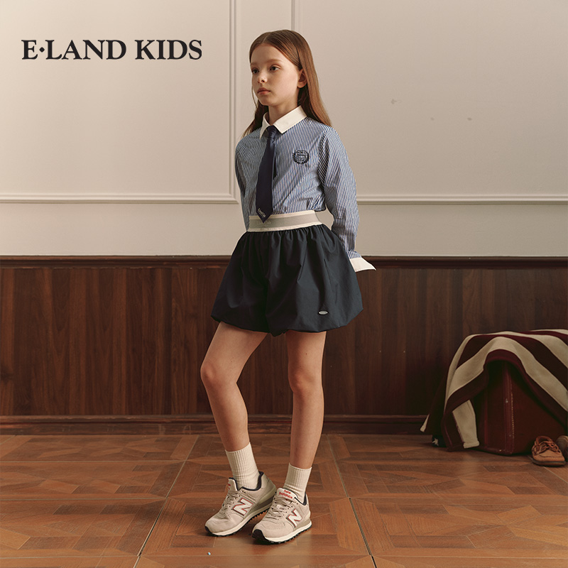 eland kids童装女童束口短裙春秋时尚休闲弹力松紧腰EKWHE4T26B