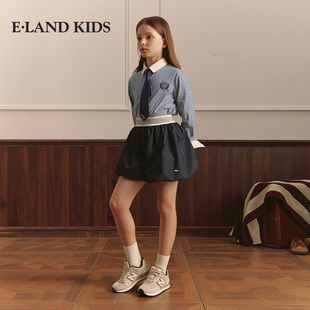 eland kids童装女童束口短裙春秋时尚休闲弹力松紧腰EKWHE4T26B