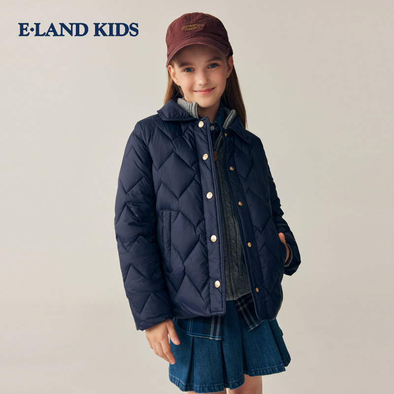 eland kids衣恋童装女童棉服2025年冬休闲保暖外套EKJPF4T22A