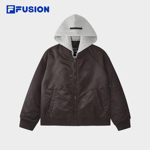 FILA 假两件连帽外套T11W615904F FUSION斐乐潮牌棉服女2026春季