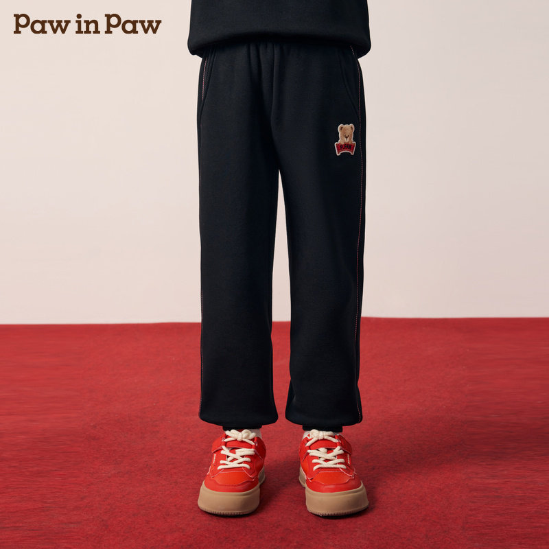 PawinPaw卡通小熊童装男童休闲裤宽松加绒PCTMG1111T