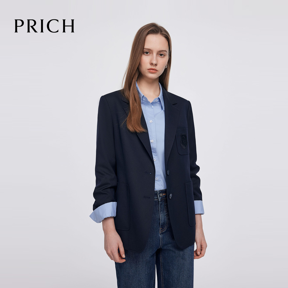 PRICH简约大气两粒扣西装套装冬季通勤外套女